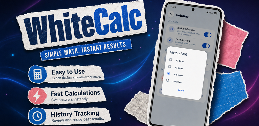 WhiteCalc mobile app preview
