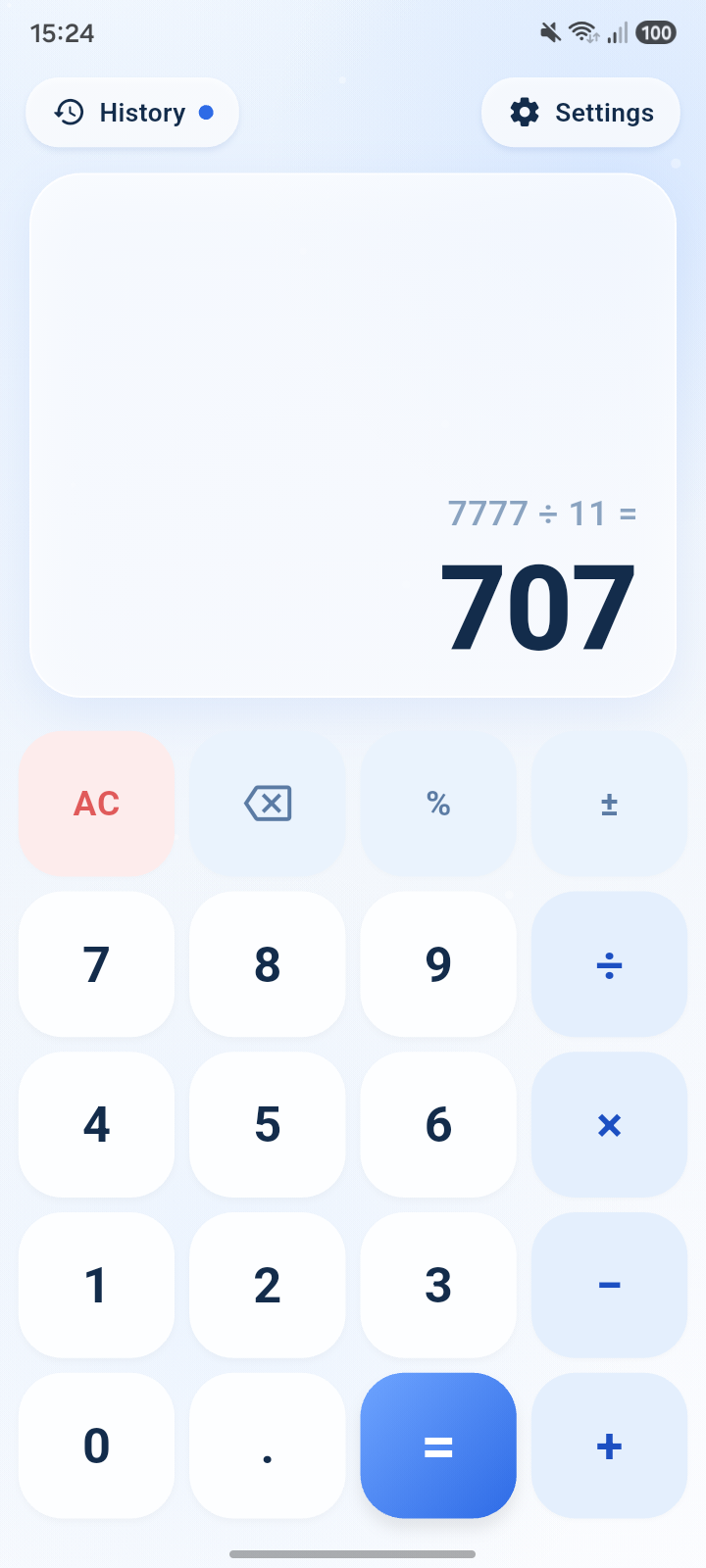 WhiteCalc main calculator interface